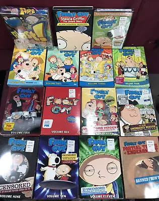 15 Lot Family Guy 1-11 DVD Stewie Banned BLAST Trivia Uncensored 8 Sealed 7 Open • $109.99