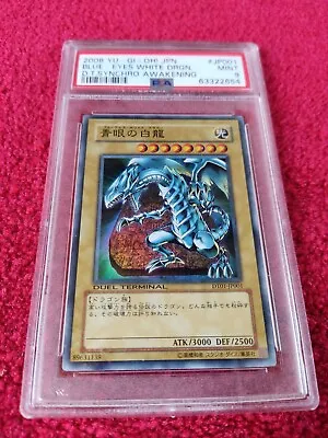 Yugioh Blue Eyes White Dragon DT01-JP001 Japanese Duel Terminal Super Rare PSA 9 • $102.79