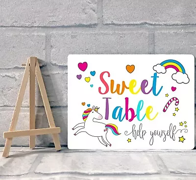 A5 Sweet Table Candy Stall Buffet Jar Sign Children's Birthday Party - Unicorn  • £6.95