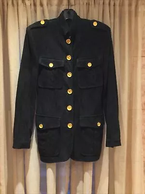 $130 • Buy Vakko Buttery Soft Suede Leather Black Jacket Sz XS Made In USA 