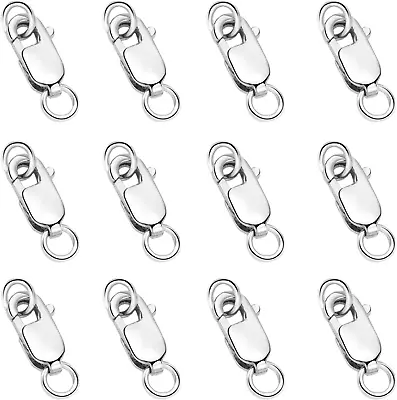925 Sterling Silver Lobster Claw Clasp 12Pcs With Closed Jump Rings Small Conne • $6.59