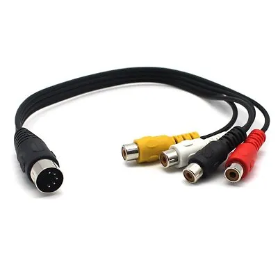 Din 5 Pin Male To 4 RCA Phono Female Sockets Adapter Audio Video Cable Cord • $4.99