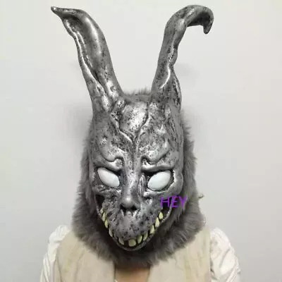 Donnie Darko FRANK The Bunny Rabbit MASK Latex Overhead With Fur Adult Costume • £26.39