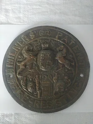 Antique Original Milners Brass 212 Patent Safe Plaque 20.5 Cm Lion And Unicorn  • £29.99