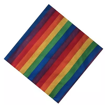 Rainbow Bandana Gay Pride Stripe Mask Headband Headscarf LGB 100% Cotton Bandana • £2.99