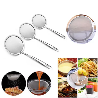 Stainless Steel Fine Mesh Cocktail Strainer Colander Sifter Sieve Filter Spoons • £3.23