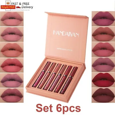 Lip Gloss Lip Paint Lipstick Matte Velvet Waterproof Super Long Lasting 6pcs Set • £6.75