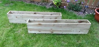 TANALISED WOODEN GARDEN PLANTER(S) Patio Window Box Flower Box Bedding Herbs • £29