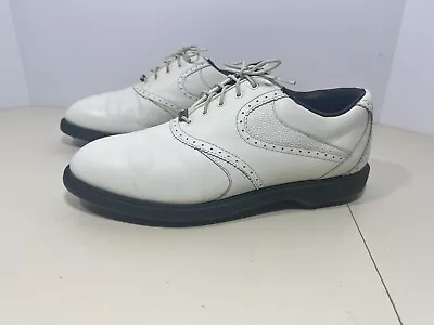 Mizuno Leather Golf Shoes Sz 9 White Screw In Soft Spike G10000940771 • $19.90