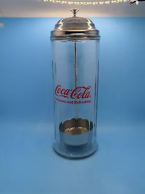 Coca Cola Barber Shop Disinfectant Jar Comb Straw Dispenser Vintage • $19.99
