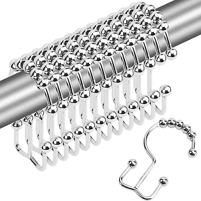 Shower Curtain HooksSturdy Stainless Steel Double Sided Shower Hooks Rings For  • $14.42