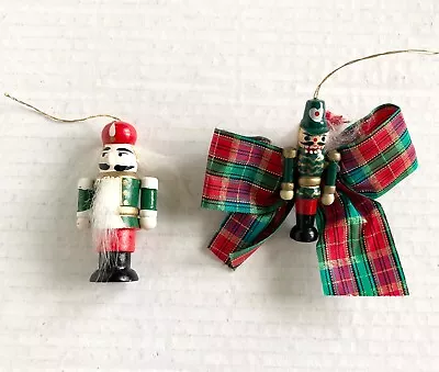 Vintage Nutcracker Christmas Ornaments Plaid Ribbon Tree • $7.99