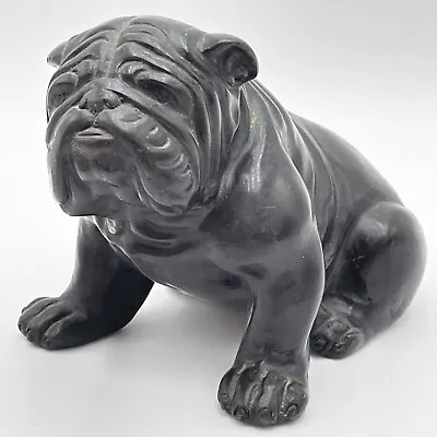 Heavy Metal Or Stone  English Bulldog Bull Dog Sculpture Figurine Black Doorstop • $49.94