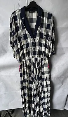 Louis Feraud Check Print Dress Size 14 • £10