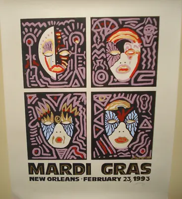 Mardi Gras New Orleans February 23 1993 Print Poster 24X30 Number 99/500 Signed • $20.99