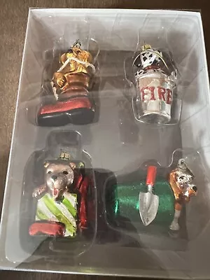 Vintage Mini Glass Dogs Ornaments Department 56 Tiny Trimmings Set Of 4 Fire Pup • $15.99