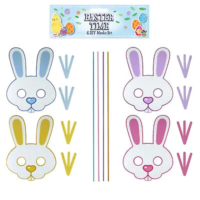 £2.99 • Buy Easter Arts And Crafts Children Activities - 4 Pack DIY Bunny Masks E21164