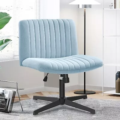 Vanity Chair Ergonomic Wide Seat Swivel Desk Chair Cross Legged For Living Room • $99.99