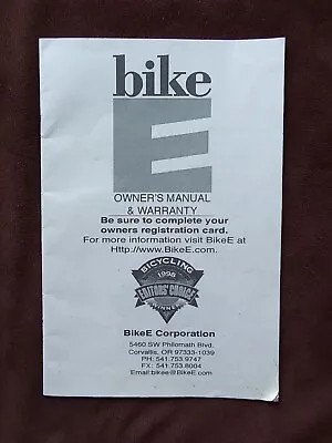 BikeE Manual Original Used  • $10