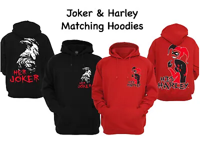 🔥 Her Joker His Harley Couple Matching Hoodies Quinn Couples His Hers Pullover • $24.95