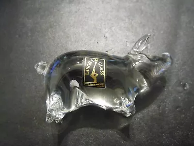 Langham Glass Pig With Label 90mm Long • £7