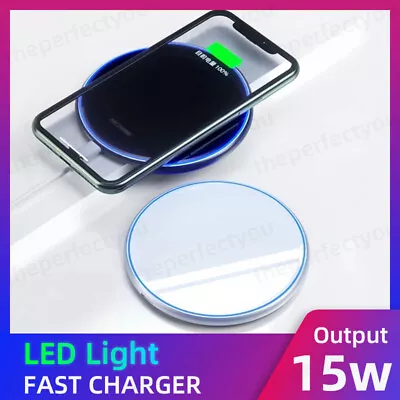 15W Wireless Charger Fast Charge Pad For Samsung IPhone XS Max X XR 12 11 Pro • $5.99