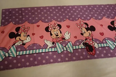 $16.99 • Buy Disney Minnie Mouse Window Curtain Valance 16  X 50  Hearts And Bows