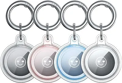 4 Pack Clear Case For Apple AirTags Key Finder  Mini AirTags Tracker Keyring  • £5.99