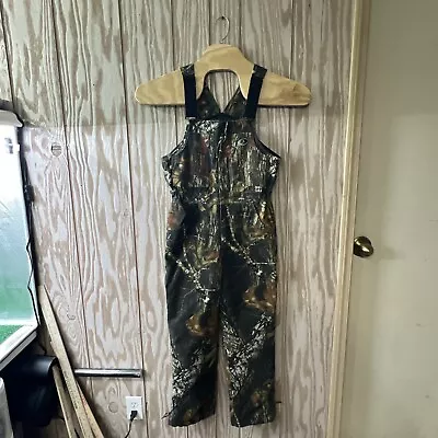 Russell Outdoors Camo Mossy Oak Break-Up Hunting Bib Overalls Size Youth L 14-16 • $30