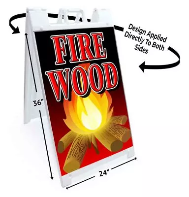 FIRE WOOD Signicade 24x36 Aframe Sidewalk Sign Banner Decal LOGS FUEL • $162.40