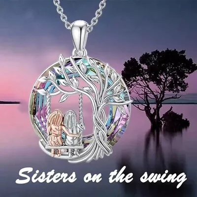 Rainbow Mystical Fire Topaz 925 Sterling Silver Best Friendship Sister Necklace • $15.74