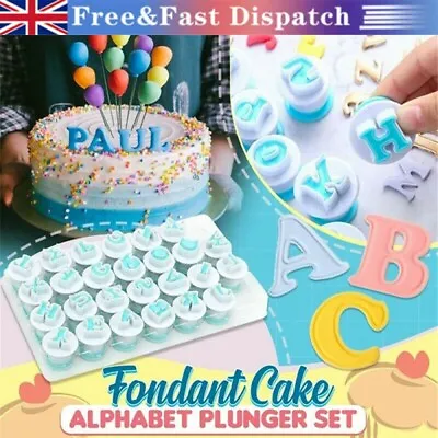 £6.41 • Buy Alphabet Letter Mold Set Fondant Sugarcraft Cake Decorating Plunger Cutters Tool