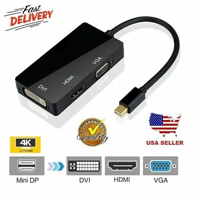 Thunderbolt Mini Display Port DP To HDMI DVI VGA Adapter Fit For Macbook Pro 2K • $6.95