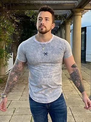 Mens Forever Original Faithless Acid Wash T-shirt Grey Muscle Gym Xs S M L Xl • £9.99