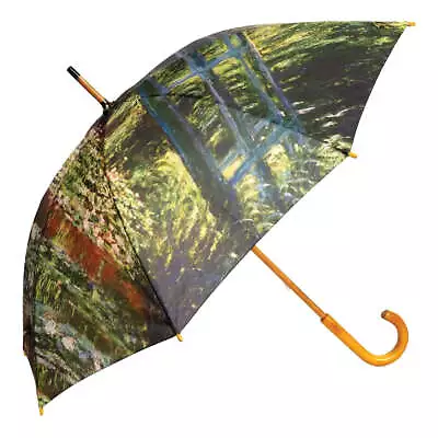 Clifton Timber Manual 106cm Monet The Water Lily Pond Artist Rain Umbrella • $49.95