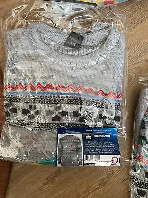 $15.99 • Buy Numskull Playstation Grey Christmas Jumper Official Merchandise Size Large