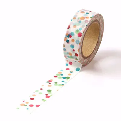 £3.30 • Buy Colourful Dots Washi Tape Decorative Paper Masking Tape Confetti Spots Christmas
