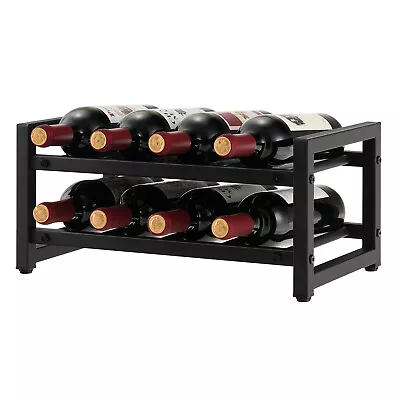 2 Tier Wine Display Storage Holder Countertop Metal Shelf 8 Bottle Wine Rack • $26.99