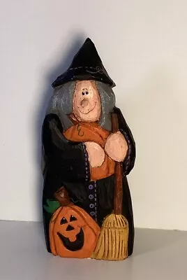 EDDIE WALKER Halloween Witch Jack O Lanterns Broom 6.5” Midwest Of Cannon Falls • $16.50