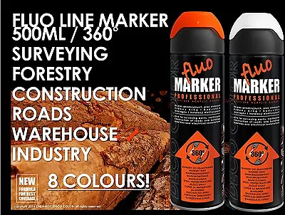 Decocolor Line Marker Spray Paint Surveying Warehouse Road Forestry Fluo Marking • £9.96