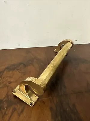 £45 • Buy Antique Heavy Door Pull Handle Art Deco Polished Brass Unlacquered
