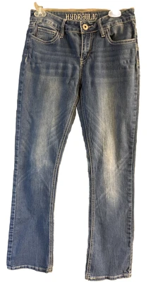 $16 • Buy Hydraulic Jeans Women’s Blue Denim Lola Mid Rise Curvy Micro Boot Sz 7