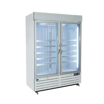 Display Upright Freezer Double Glass Door White 1200 Litre • $4948.90