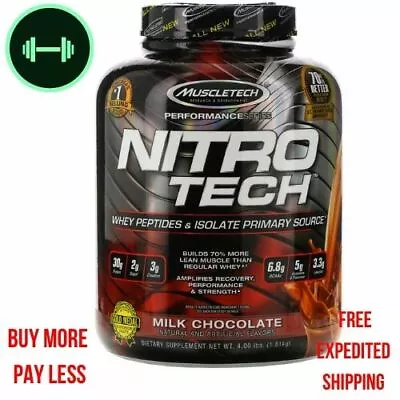 $68.96 • Buy Muscletech, NitroTech, Whey Peptides & Isolate Primary Milk Chocolate  4 LBS
