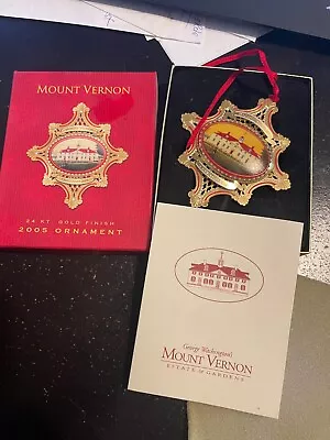 Porcelain & 24K Gold MT. VERNON CHRISTMAS ORNAMENT George Washington Home NIB • $14.99