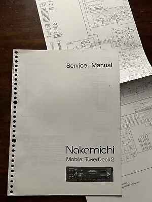 Nakamichi Mobile Tuner Deck 2 Service Manual Original Genuine OEM Nak • $29.99