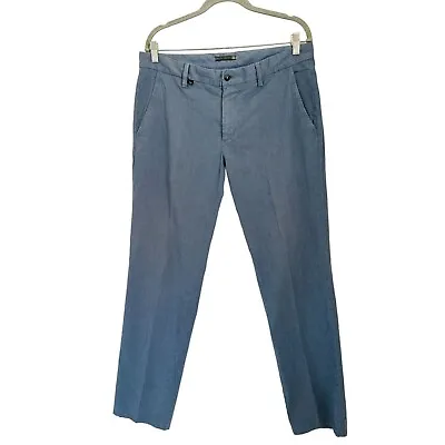EM'S MASON'S Pants Size 36/31 Light Blue Pinstripes Cotton 4 Pockets • $31.99