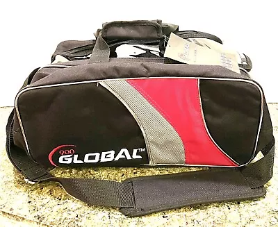 New 900 Global Black/Red/Silver 2 Ball Travel Tote Bowling Bag • $38.95