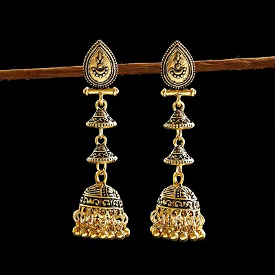 Women Ethnic Jhumka Jhumki Dangle Long Earrings Vintage Gypsy Bollywood Jewelry • $2.49