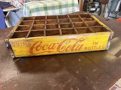 Vintage Yellow Coca Cola Crate 1960’s • $28